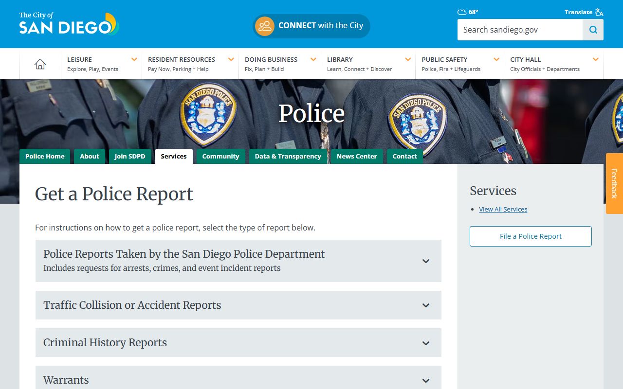 San Diego Police Department records for jail mugshots