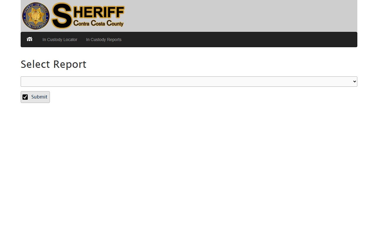 Contra Costa County in-custody reports portal