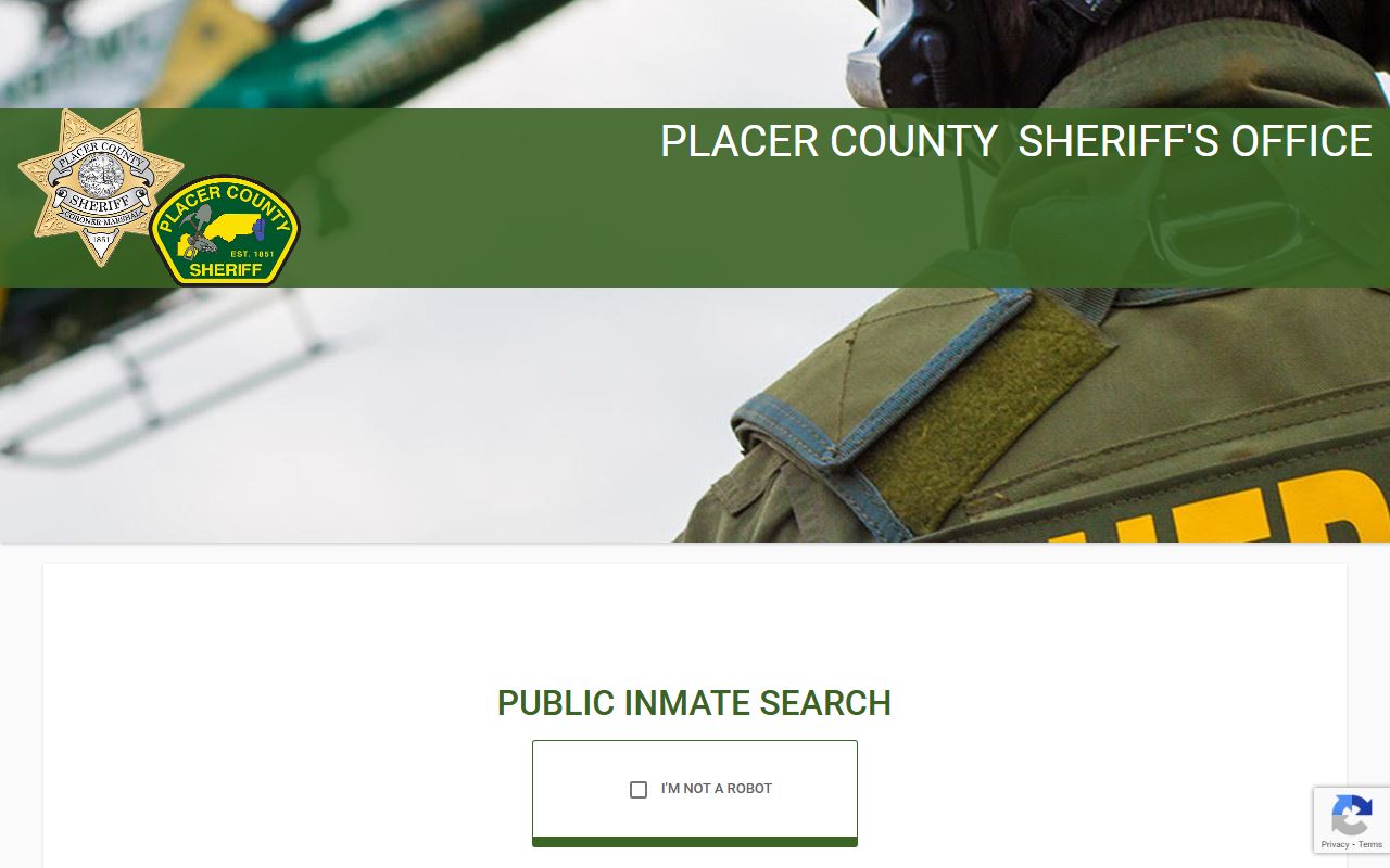 Placer County Sheriff ATIMS inmate search database