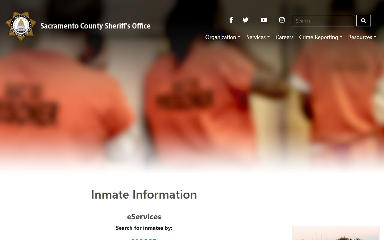 Sacramento County Sheriff inmate search database