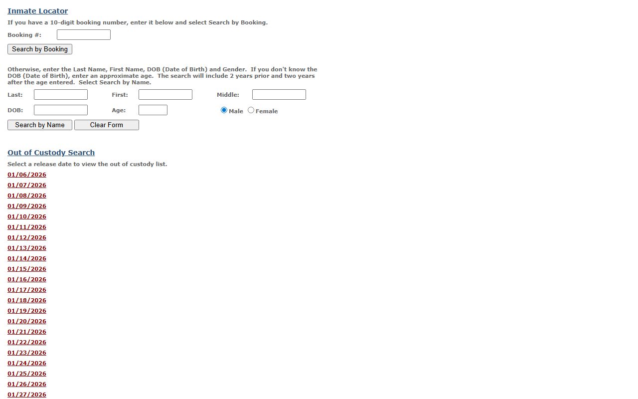 San Bernardino County Sheriff booking search database